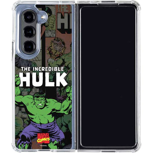 Marvel Classic Comics Hulk Fighter Vintage Galaxy Z Fold5 5G Clear Case